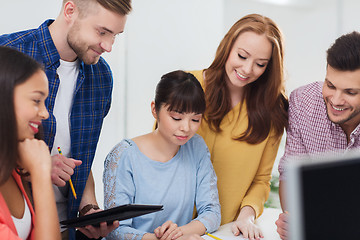 Image showing happy creative team or students working at office