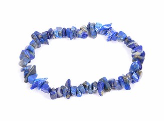 Image showing Splintered lapis lazuli chain on white background