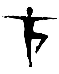 Image showing Silhouette of woman doing yoga