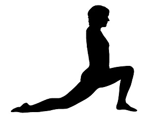 Image showing Silhouette of woman doing yoga