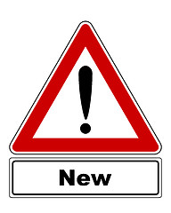 Image showing Attention sign with exclamation mark and added information