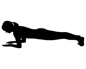 Image showing Silhouette of woman doing exercises