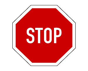 Image showing Stop sign on white background