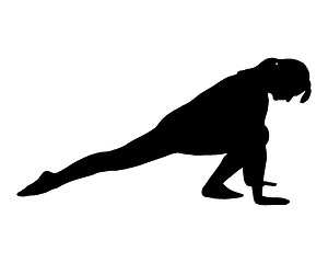 Image showing Silhouette of woman doing yoga