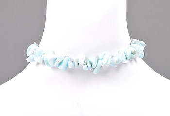 Image showing Splintered larimar chain on bust