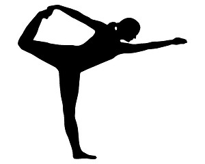 Image showing Silhouette of woman doing yoga