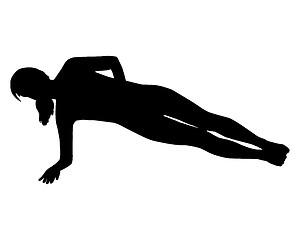 Image showing Silhouette of woman doing exercises