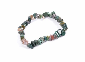 Image showing Splintered moss agate chain on white background