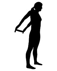 Image showing Silhouette of woman doing exercises