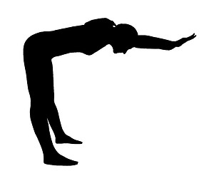 Image showing Silhouette of woman doing exercises