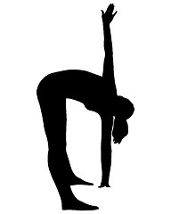 Image showing Silhouette of woman doing yoga