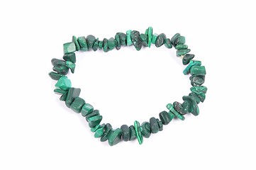 Image showing Splintered malachite chain on white background