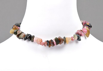 Image showing Splintered tourmaline chain on bust