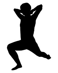 Image showing Silhouette of woman doing yoga