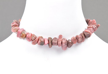 Image showing Splintered rhodonite chain on bust