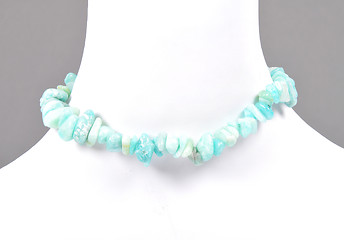 Image showing Splintered amazonite chain on bust