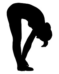 Image showing Silhouette of woman doing yoga