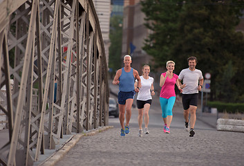 Image showing people group jogging