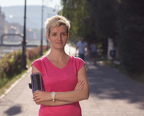 Image showing jogging woman portrait