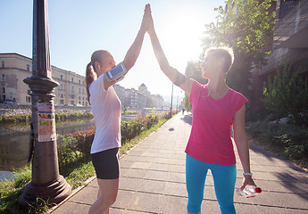 Image showing congratulate and happy to finish morning workout