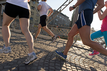 Image showing people group jogging