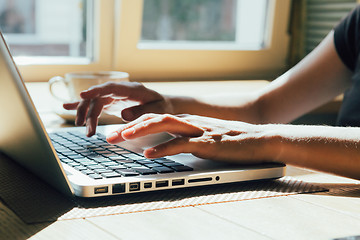 Image showing girl working on computer