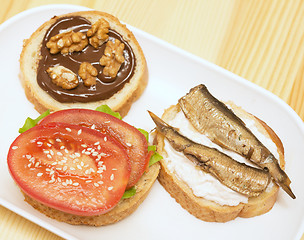 Image showing sandwiches on plate