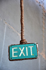 Image showing Exit sign points the way out