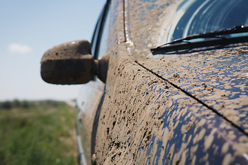 Image showing car covered in dirt