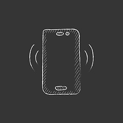 Image showing Vibrating phone. Drawn in chalk icon.