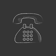 Image showing Telephone. Drawn in chalk icon.