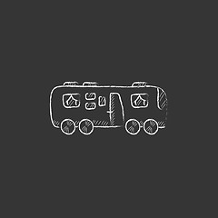 Image showing Motorhome. Drawn in chalk icon.