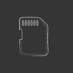 Image showing Memory card. Drawn in chalk icon.