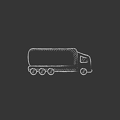 Image showing Delivery truck. Drawn in chalk icon.