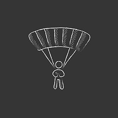 Image showing Skydiving. Drawn in chalk icon.