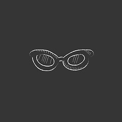 Image showing Eyeglasses. Drawn in chalk icon.