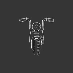 Image showing Motorcycle. Drawn in chalk icon.