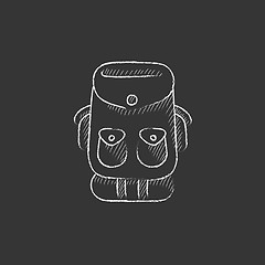 Image showing Backpack. Drawn in chalk icon.