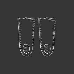 Image showing Flippers. Drawn in chalk icon.