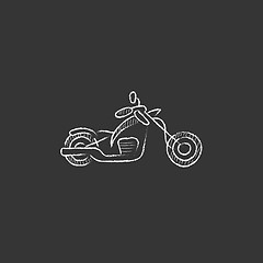 Image showing Motorcycle. Drawn in chalk icon.