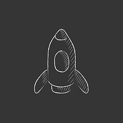 Image showing Rocket. Drawn in chalk icon.