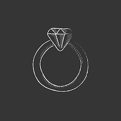Image showing Diamond ring. Drawn in chalk icon.