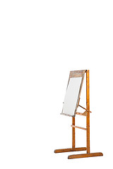 Image showing Isolated easel with empty canvas