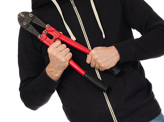 Image showing Robber with red bolt cutters