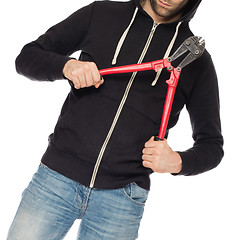 Image showing Robber with red bolt cutters