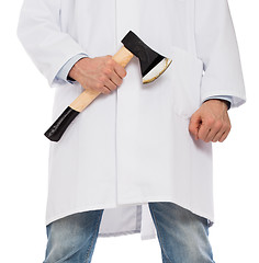 Image showing Evil medic holding a small axe