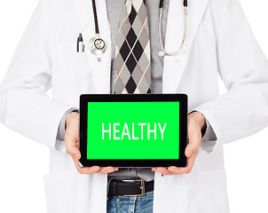 Image showing Doctor holding tablet - Healthy