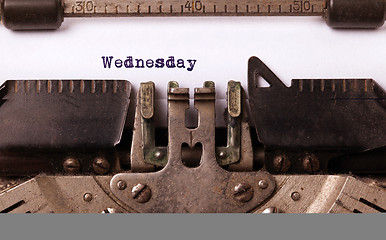 Image showing Wednesday typography on a vintage typewriter