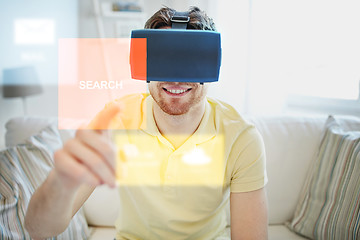 Image showing young man in virtual reality headset or 3d glasses