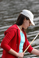 Image showing Girl fishing